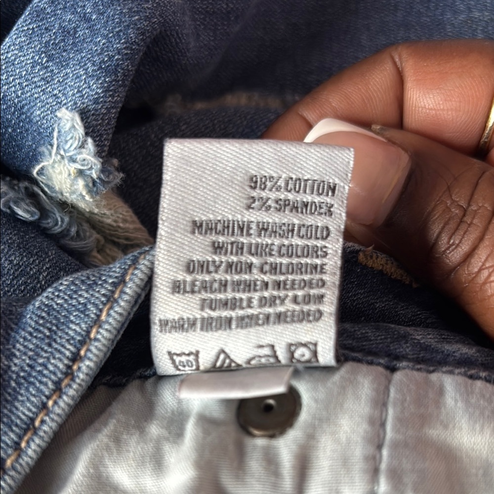 American Rag Blue Mini Skirt with Faded Wash - Picture 5 of 5